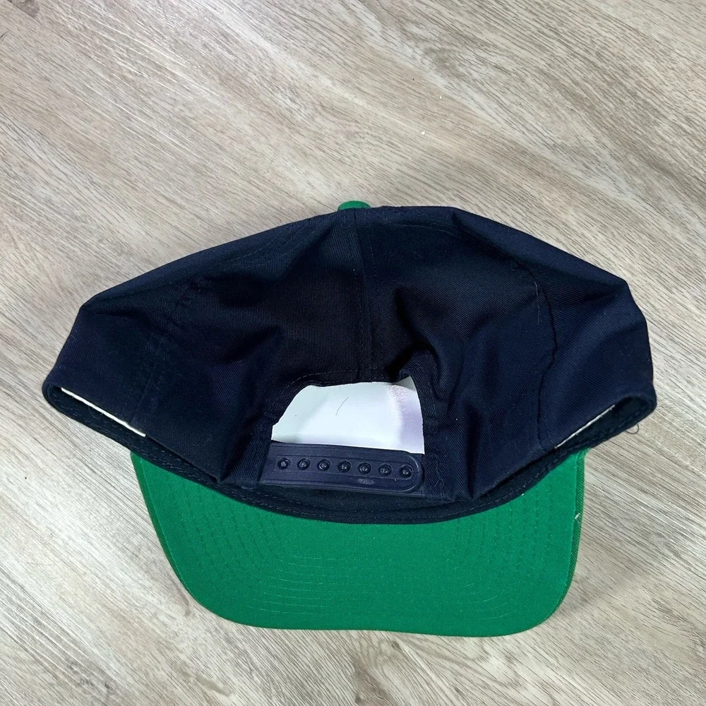 VTG Notre Dame Fighting Irish Snapback Hat Twins Enterprise Blue Green Cap - Picture 7 of 10